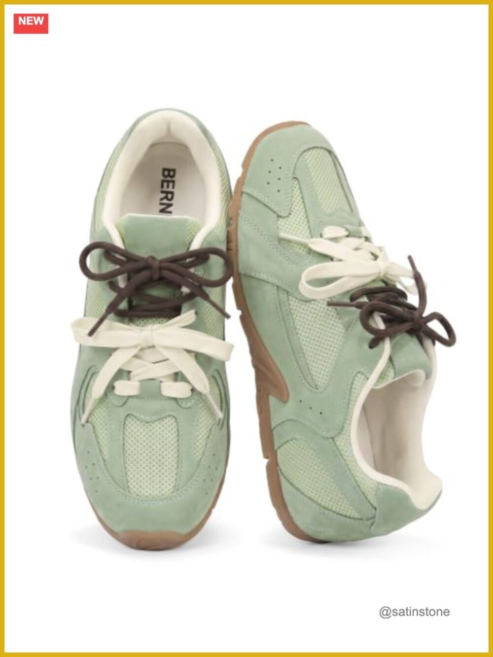 Retro Mesh Lace-Up Sneakers Two-Tone Laces Comfort Insole Gum Sole Casual